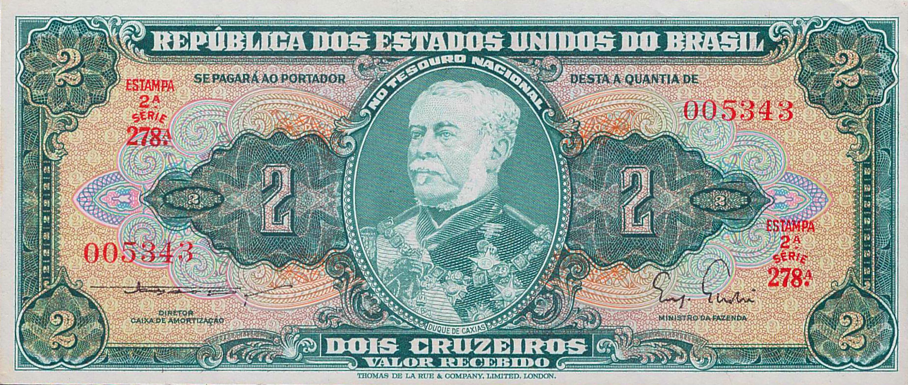 Brazil 2 1956 UNC P-157A/a